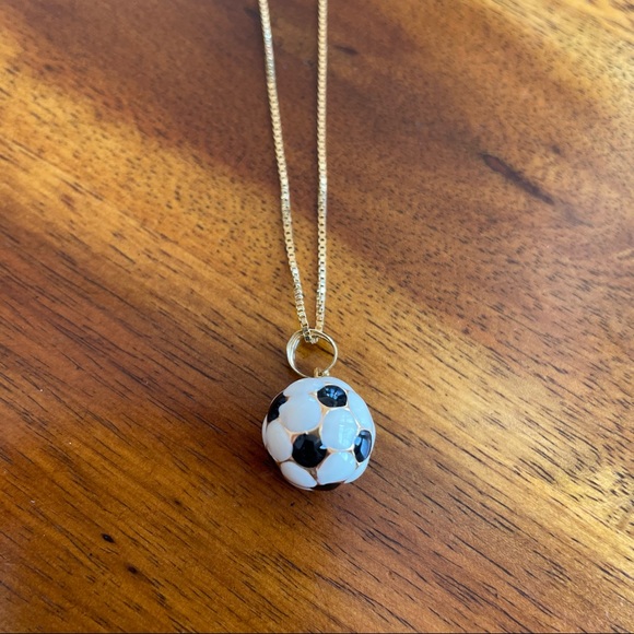 14K gold soccer ball charm necklace - Picture 4 of 9